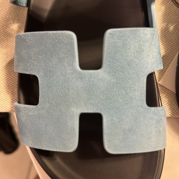Hermes Chypre sandal blue mineral 38.5 . 100% Authentic never been worn! - Picture 6 of 8